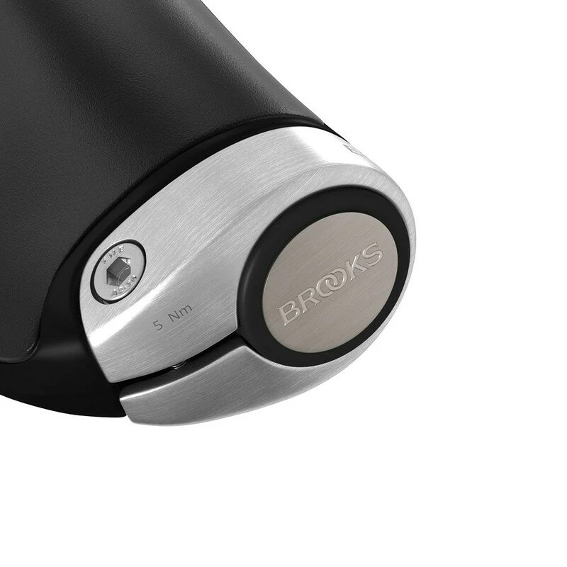 Brooks GP1 Ledergriffe 130/100mm, Schwarz/silber 4 Brooks GP1 Ledergriffe 130/100mm, Schwarz/silber – Bild 2