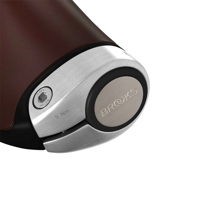 Brooks GP1 Ledergriffe 130/130mm, Dunkelbraun/silber 5 Brooks GP1 Ledergriffe 130/130mm, Dunkelbraun/silber – Bild 3