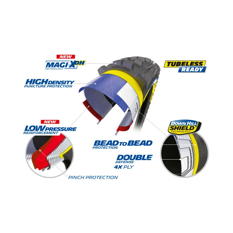 Michelin DH 22 Gum-X TLR, 27.5x2.4 Gum-X, Drahtreifen, Schwarz 4 Michelin DH 22 Gum-X TLR, 27.5x2.4 Gum-X, Drahtreifen, Schwarz – Bild 2