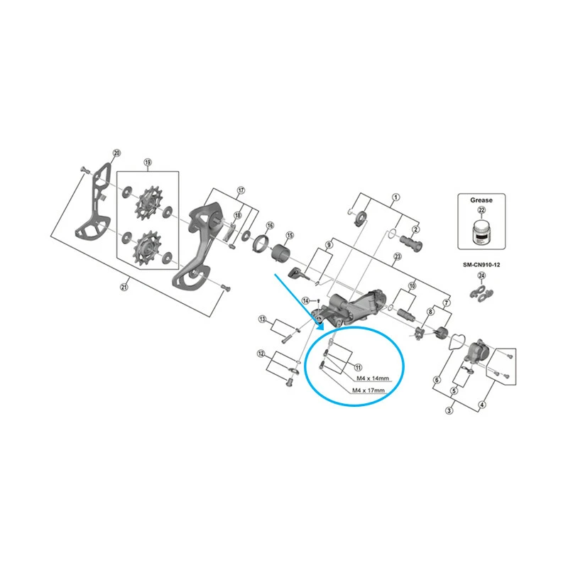 Shimano Anschlagschrauben RD-M9100 Mit Platte 3 Shimano Anschlagschrauben RD-M9100 Mit Platte
