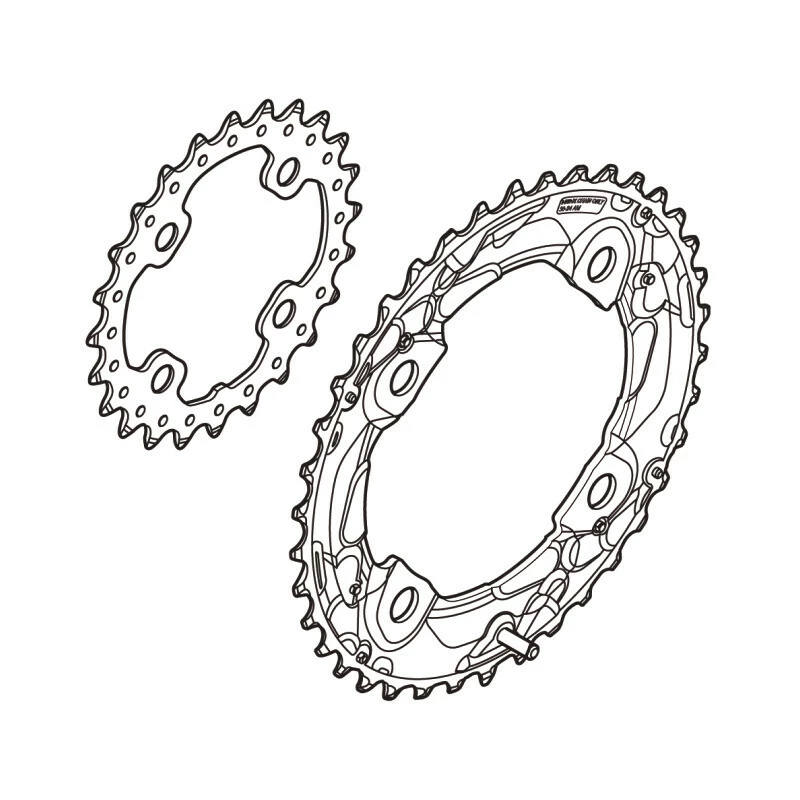 Shimano SLX/Deore 17 Kettenblatt 24 Zähne, Y-1NA 24000 FC-M675/615, 24/38 Schwarz 4 Shimano SLX/Deore 17 Kettenblatt 24 Zähne, Y-1NA 24000 FC-M675/615, 24/38 Schwarz – Bild 2