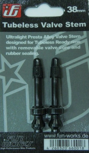 Fun Works Ultralight Tubeless Ventil 2er Set Schwarz 3 Fun Works Ultralight Tubeless Ventil 2er Set Schwarz