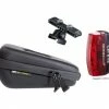 SP Connect Saddle Case Set Inkl. Cateye-Adapter Und Cateye Micro G Rücklicht